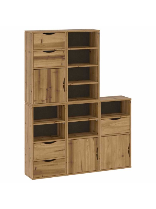 Sivukaapit 5 kpl odda, 40x24x79 cm massiivipuu mänty