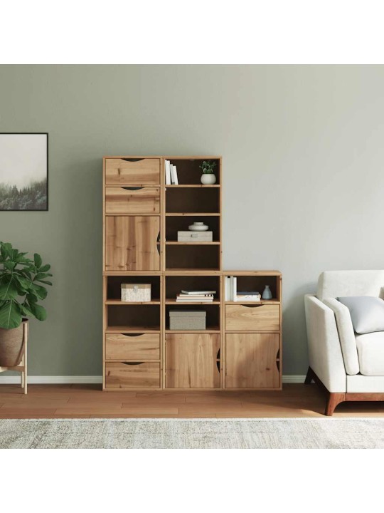 Sivukaapit 5 kpl odda, 40x24x79 cm massiivipuu mänty