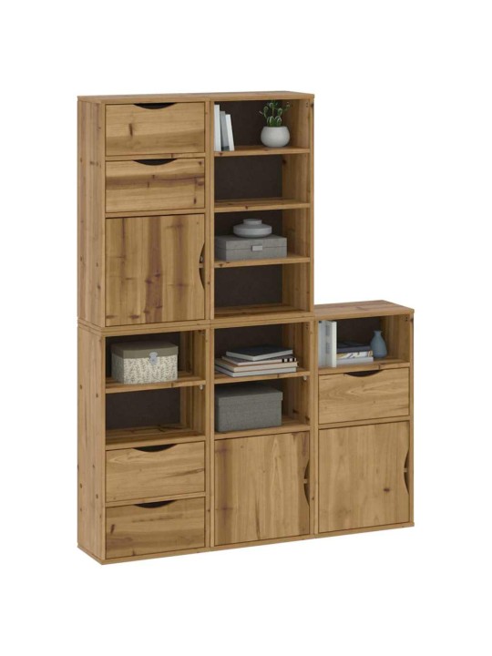Sivukaapit 5 kpl odda, 40x24x79 cm massiivipuu mänty