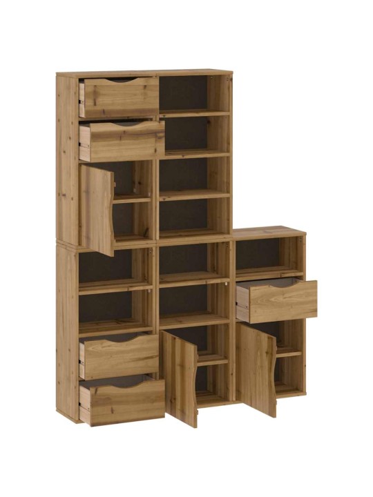 Sivukaapit 5 kpl odda, 40x24x79 cm massiivipuu mänty