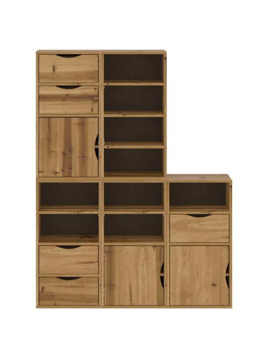 Sivukaapit 5 kpl odda, 40x24x79 cm massiivipuu mänty
