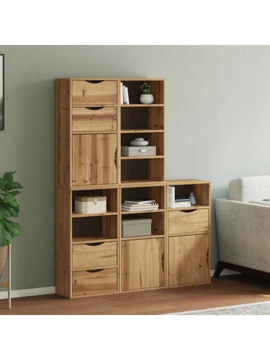 Sivukaapit 5 kpl odda, 40x24x79 cm massiivipuu mänty