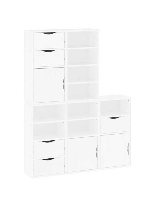 Sivukaapit 5 kpl odda, valkoinen, 40x24x79 cm massiivipuu mänty