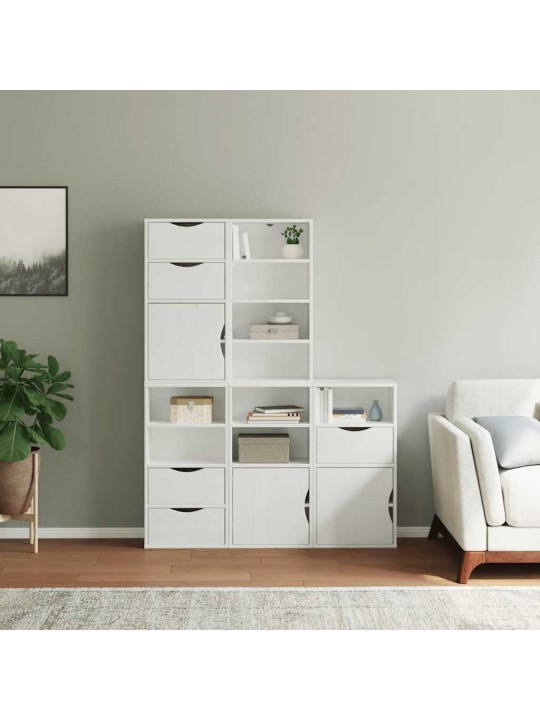 Sivukaapit 5 kpl odda, valkoinen, 40x24x79 cm massiivipuu mänty