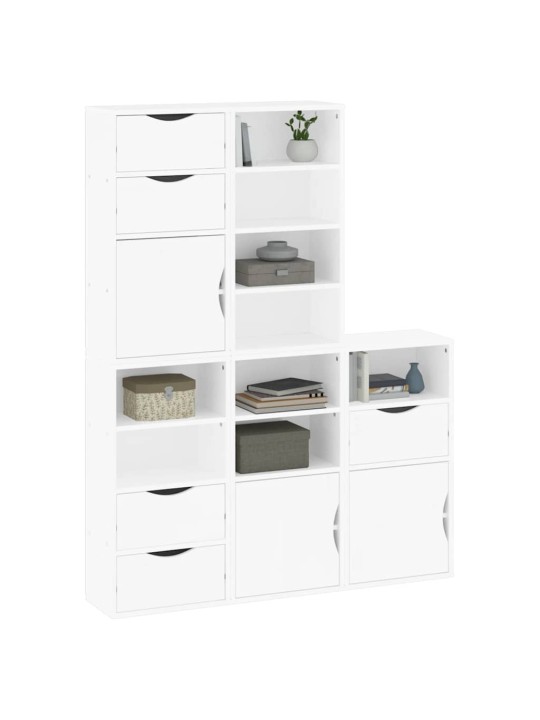 Sivukaapit 5 kpl odda, valkoinen, 40x24x79 cm massiivipuu mänty