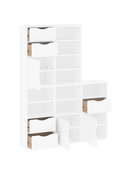 Sivukaapit 5 kpl odda, valkoinen, 40x24x79 cm massiivipuu mänty