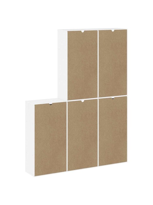 Sivukaapit 5 kpl odda, valkoinen, 40x24x79 cm massiivipuu mänty