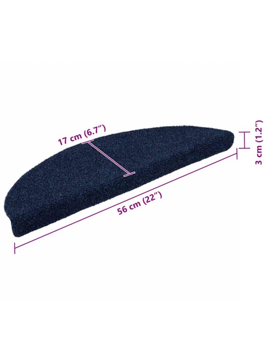 Itsekiinnittyvät porrasmatot 30 kpl navy 56x17x3 cm