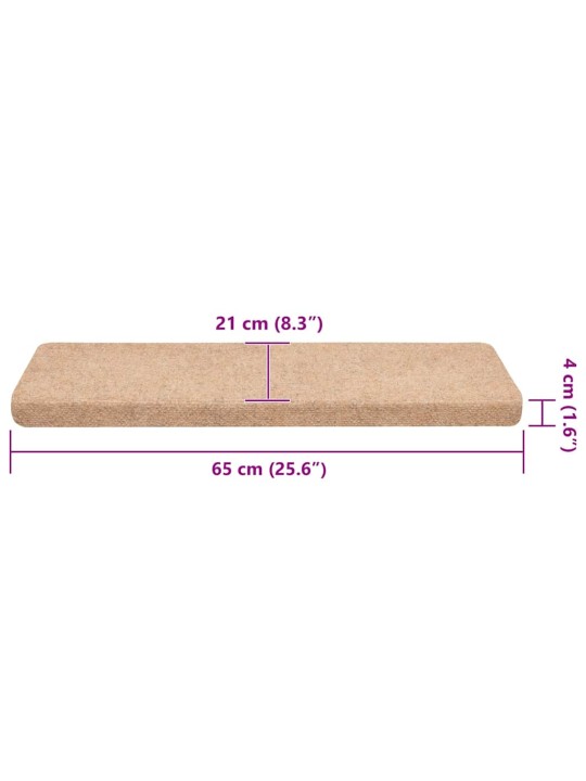 Portaiden matot itsekiinnittyvät 30 kpl kerma 65x21x4 cm
