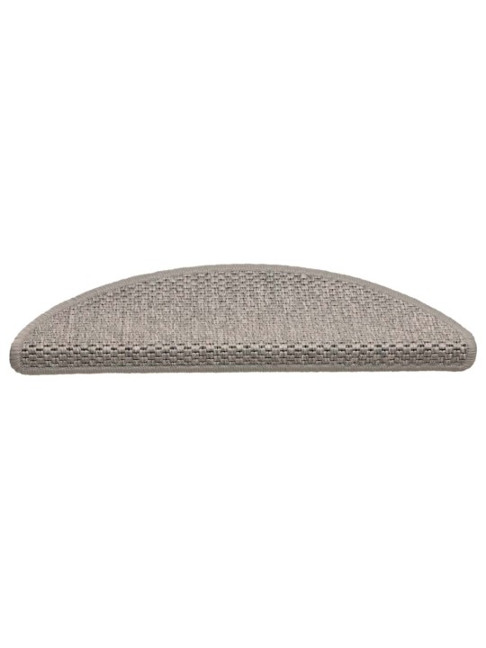 Porrasmatot itsekiinnittyvä sisal-look 30 kpl 56x17x3 cm hopea