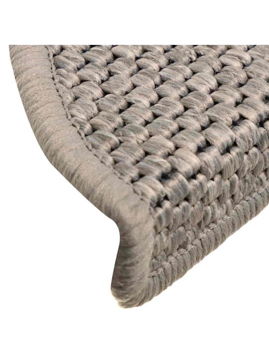 Porrasmatot itsekiinnittyvä sisal-look 30 kpl 56x17x3 cm hopea