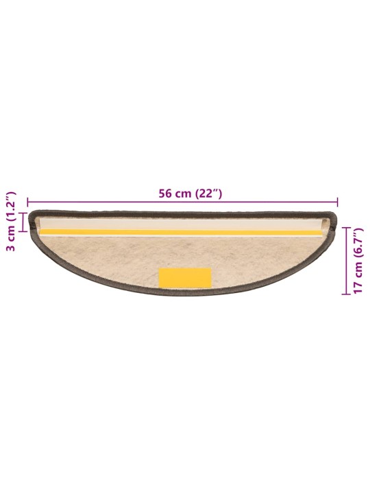 Porrasmatot itsekiinnittyvä sisal-look 30 kpl ruskea beige