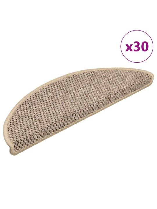 Itsekiinnittyvät porrasmatot sisaltyyli 30 kpl 56x17x3 cm beige