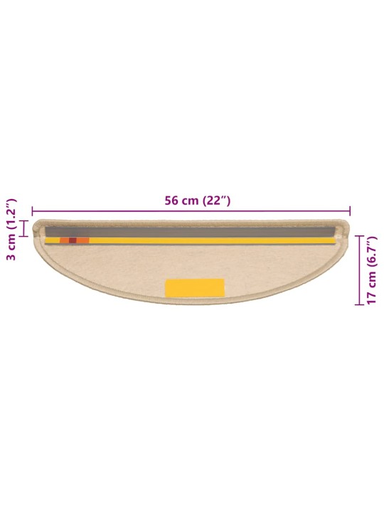 Itsekiinnittyvät porrasmatot sisaltyyli 30 kpl 56x17x3 cm beige