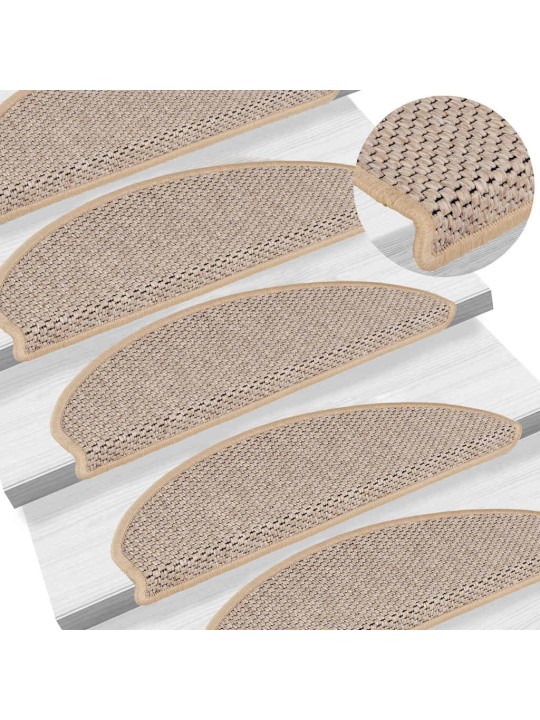 Itsekiinnittyvät porrasmatot sisaltyyli 30kpl 65x21x4cm v.beige