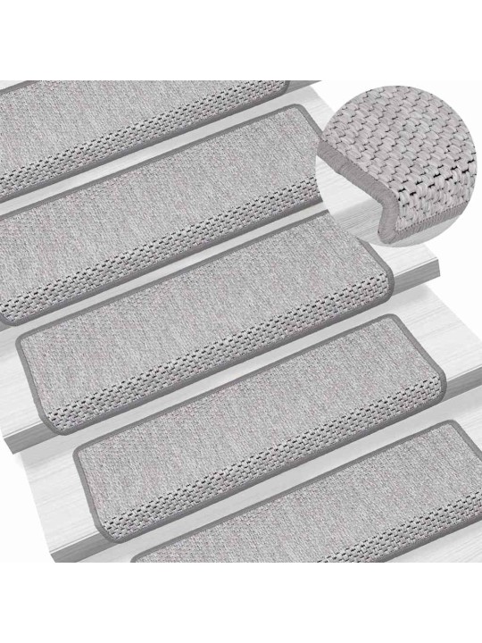 Portaiden matot itsekiinnittyvä sisal-look 30 kpl 65x21x4 cm