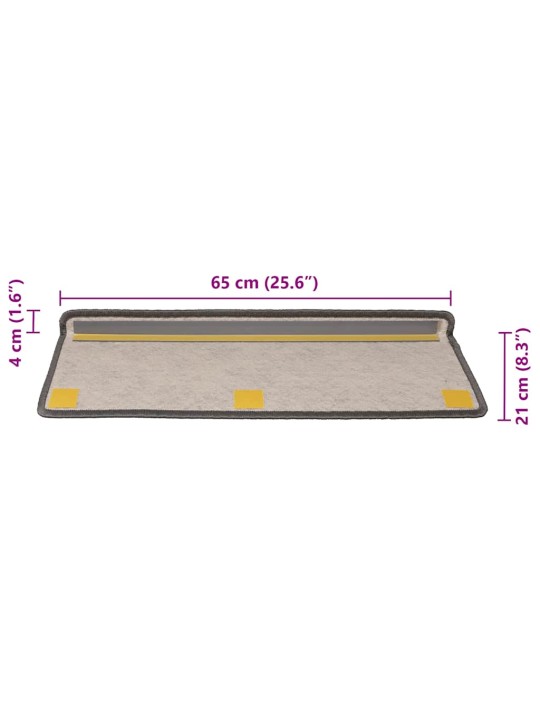 Itsekiinnittyvät porrasmatot sisaltyyli 30 kpl 65x21x4 cm beige