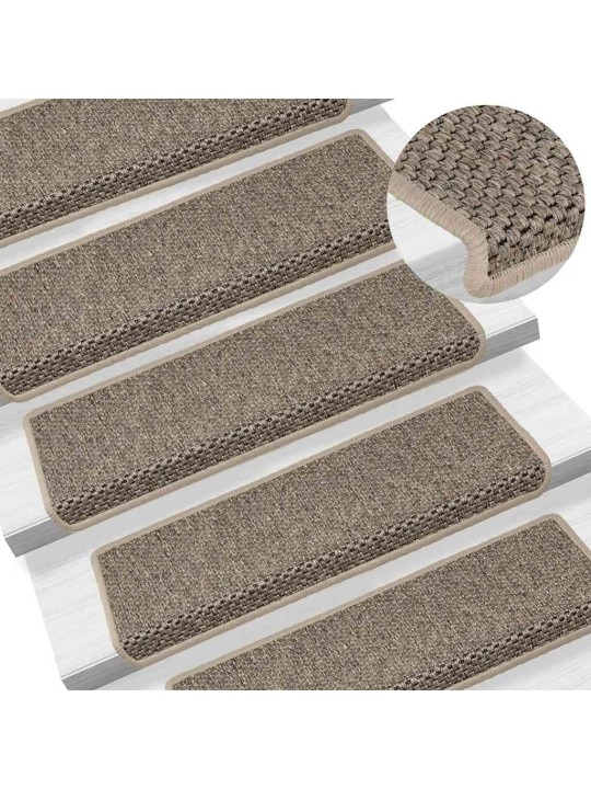 Itsekiinnittyvät porrasmatot sisaltyyli 30 kpl 65x21x4 cm beige