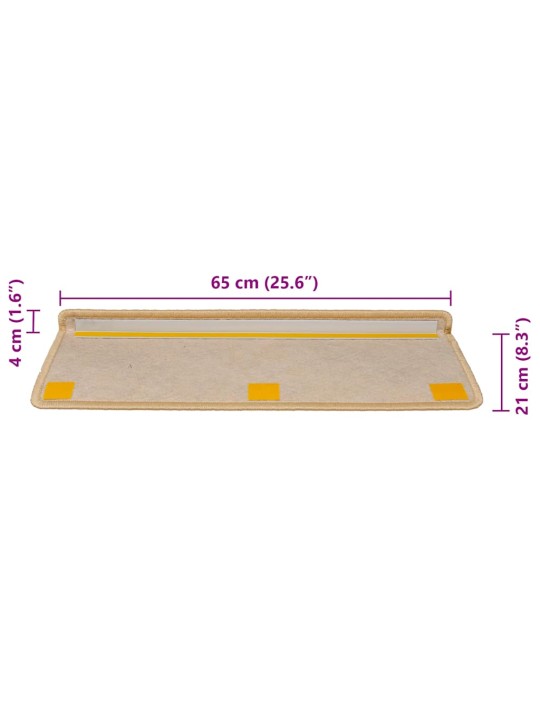 Itsekiinnittyvät porrasmatot sisaltyyli 30kpl 65x21x4cm v.beige