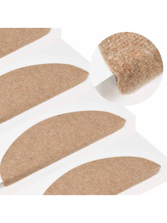 Itsekiinnittyvät porrasmatot 20 kpl beige 65x22,5x3,5 cm
