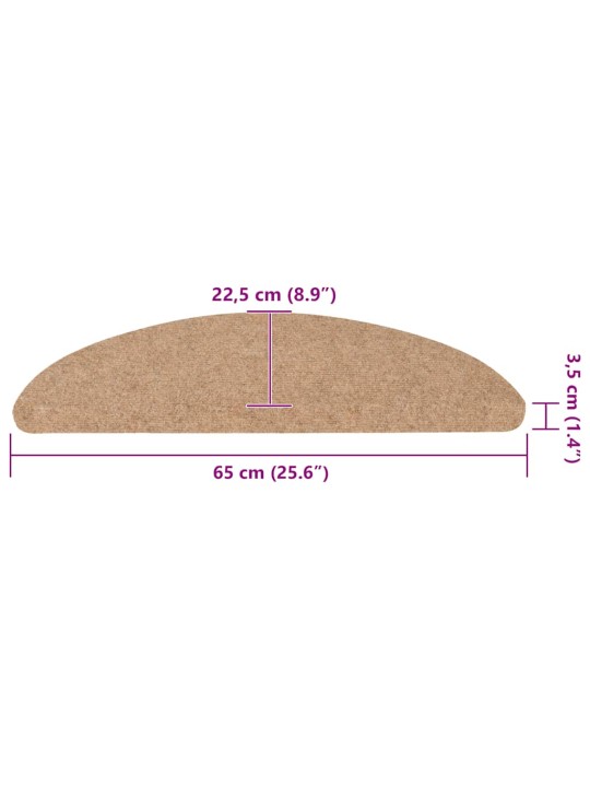 Itsekiinnittyvät porrasmatot 20 kpl beige 65x22,5x3,5 cm