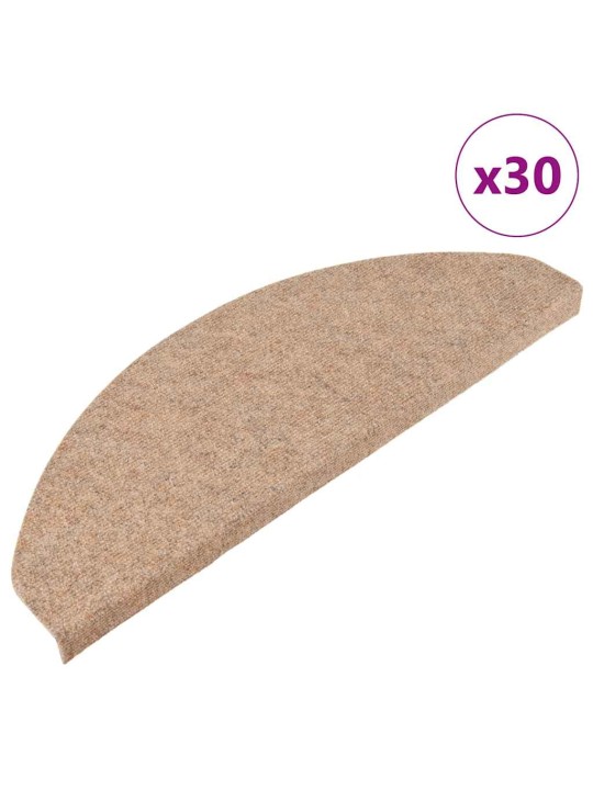 Itsekiinnittyvät porrasmatot 30 kpl beige 65x22,5x3,5 cm