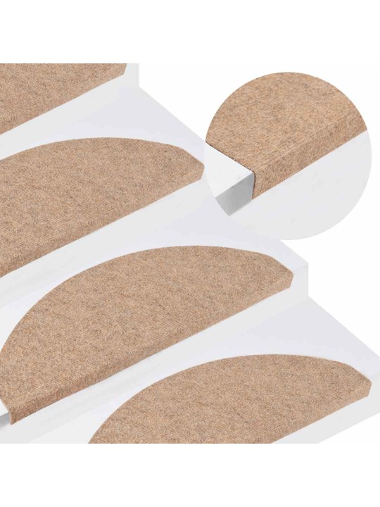 Itsekiinnittyvät porrasmatot 30 kpl beige 65x22,5x3,5 cm