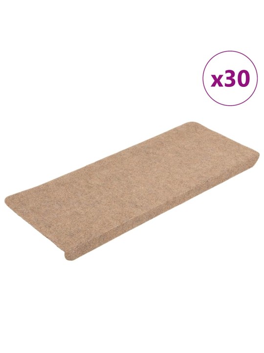 Porrasmatot itsekiinnittyvät 30 kpl beige 65x24,5x3,5 cm
