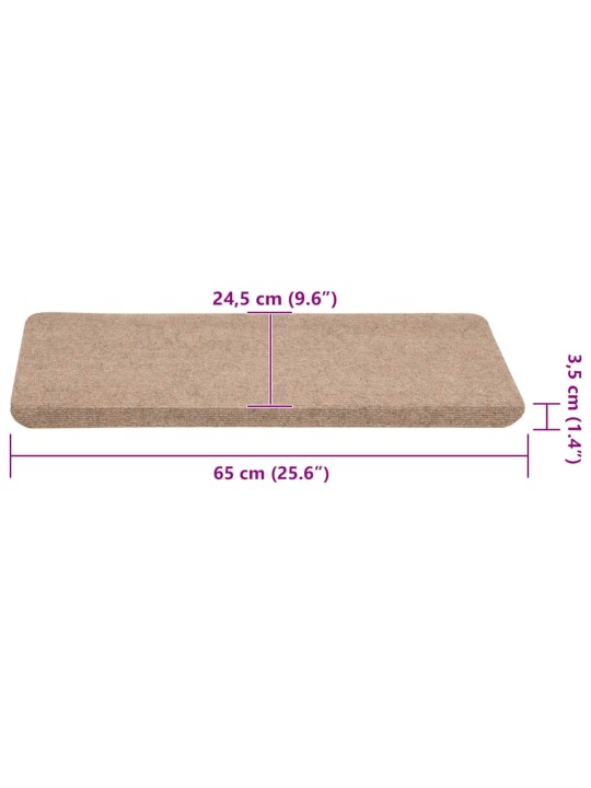 Porrasmatot itsekiinnittyvät 30 kpl beige 65x24,5x3,5 cm