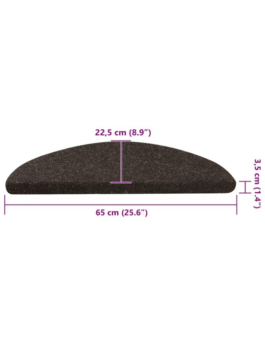 Itsekiinnittyvät porrasmatot 20 kpl antrasiitti 65x22,5x3,5 cm