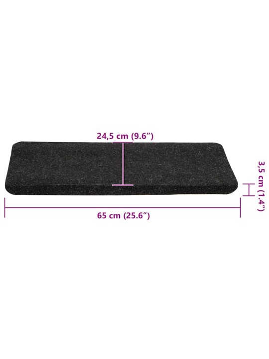 Porrasmatot itsekiinnittyvät 30 kpl antrasiitti 65x24,5x3,5 cm