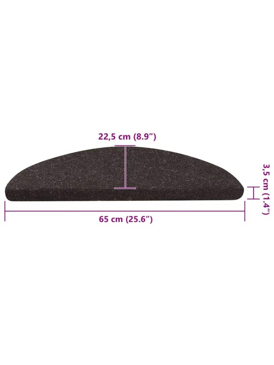 Itsekiinnittyvät porrasmatot 20 kpl musta 65x22,5x3,5 cm