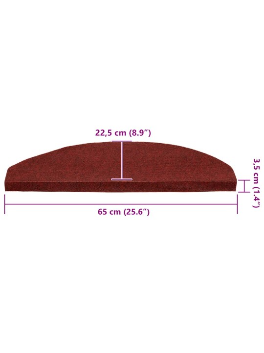 Porrasmatot itsekiinnittyvät 30 kpl punainen 65x22,5x3,5 cm