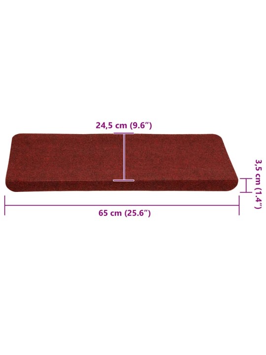 Porrasmatot itsekiinnittyvät 30 kpl punainen 65x24,5x3,5 cm