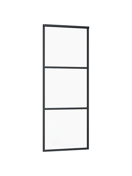 Liukuovi asennustarvikkeilla musta 76x205 cm ESG lasi