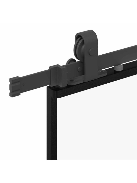 Liukuovi asennustarvikkeilla musta 76x205 cm ESG lasi