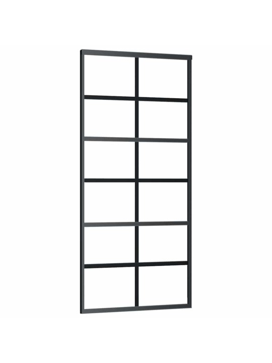 Liukuovi asennustarvikkeilla musta 90x205 cm ESG lasi