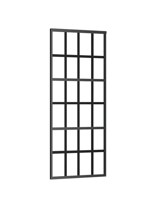 Liukuovi asennustarvikkeilla musta 76x205 cm ESG lasi