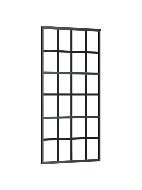 Liukuovi asennustarvikkeilla musta 90x205 cm ESG lasi