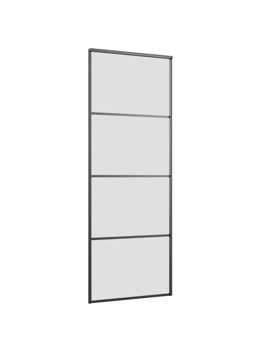Liukuovi asennustarvikkeilla musta 76x205 cm ESG lasi