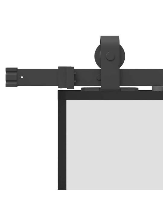 Liukuovi asennustarvikkeilla musta 76x205 cm ESG lasi