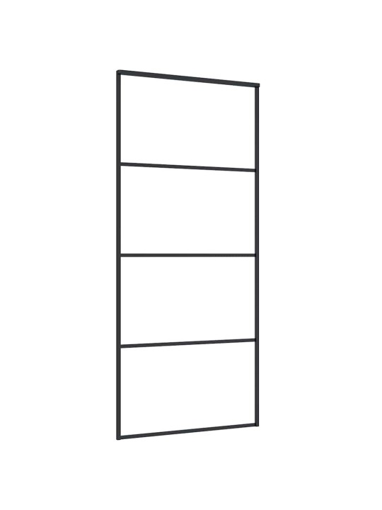 Liukuovi asennustarvikkeilla musta 90x205 cm ESG lasi