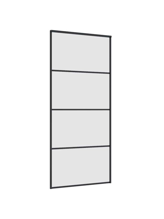 Liukuovi asennustarvikkeilla musta 90x205 cm ESG lasi