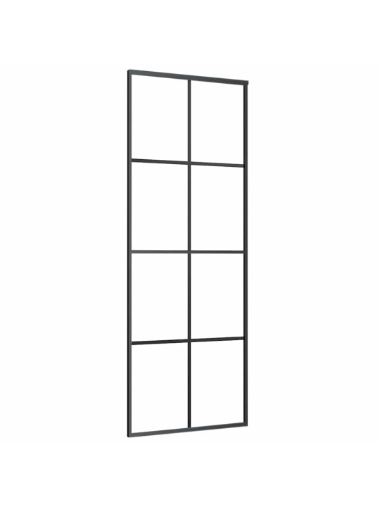 Liukuovi asennustarvikkeilla musta 76x205 cm ESG lasi