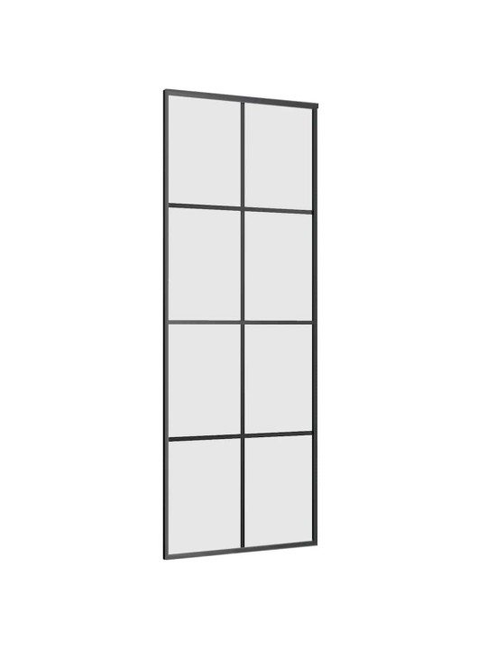 Liukuovi asennustarvikkeilla musta 76x205 cm ESG lasi