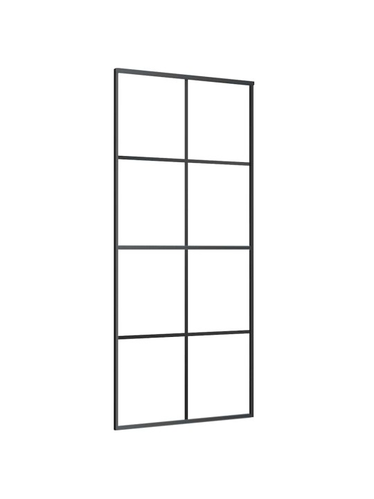 Liukuovi asennustarvikkeilla musta 90x205 cm ESG lasi