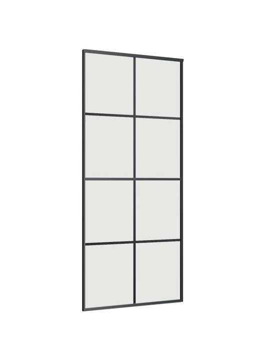 Liukuovi asennustarvikkeilla musta 90x205 cm ESG lasi