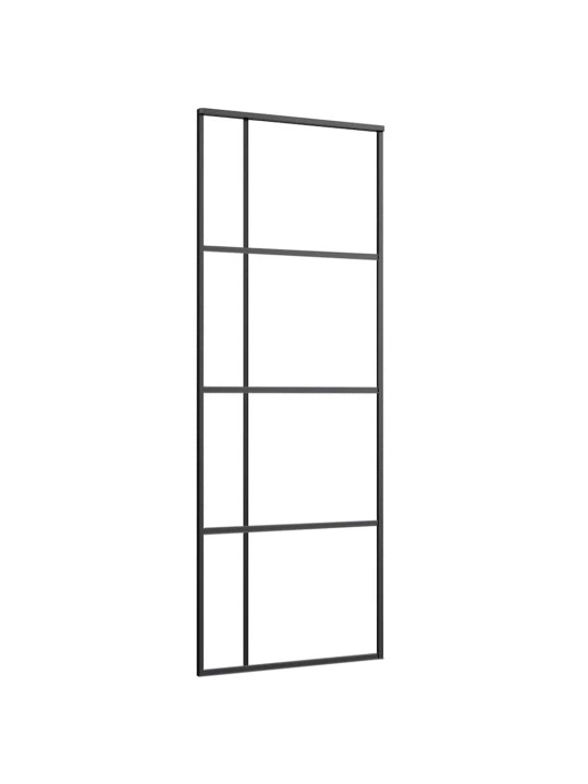 Liukuovi asennustarvikkeilla musta 76x205 cm ESG lasi