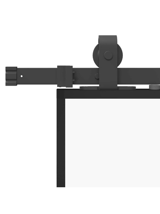 Liukuovi asennustarvikkeilla musta 76x205 cm ESG lasi