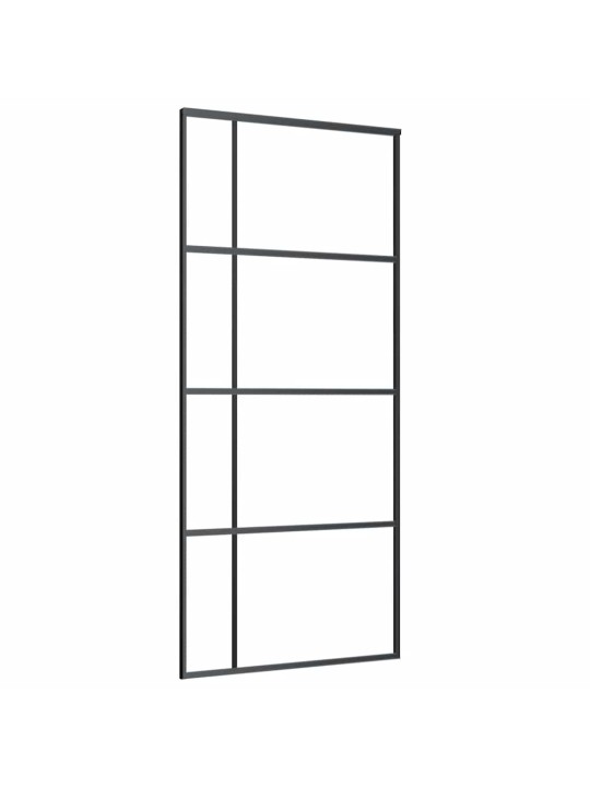 Liukuovi asennustarvikkeilla musta 90x205 cm ESG lasi